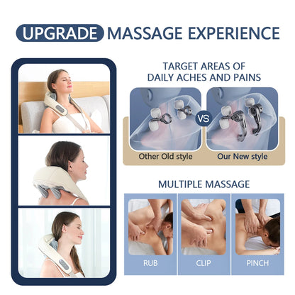 Wireless Neck & Back Massager Relaxing Massage For Ultimate Relief